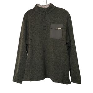 Woolrich Olive Green Mock Neck Fleece Pullover Size Medium